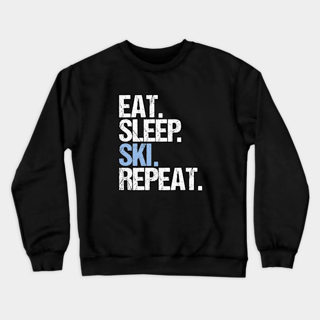 Eat sleep ski repeat Crewneck Sweatshirt by hoopoe